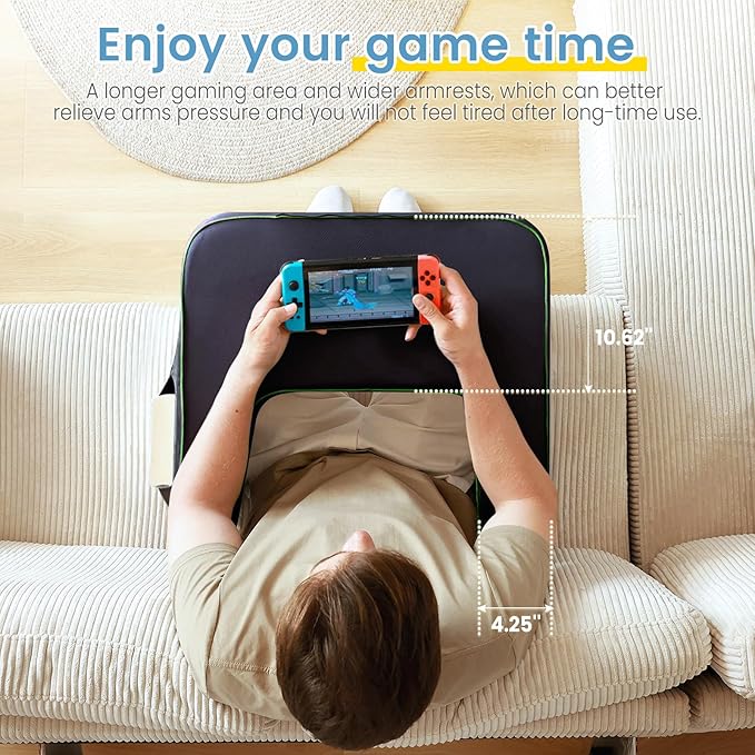 Reading Pillow for Gaming,Lap Desk Pillow for Laptop,Arm Rest Pillow for Reading, Working, Crocheting, Playing Steam Deck Switch or Sitting in Bed,Sofa