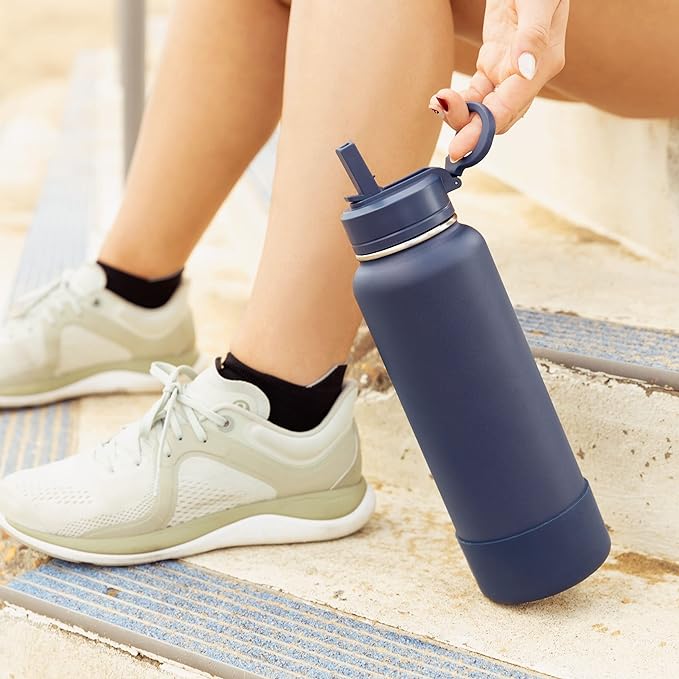Hydrapeak 32oz Sport Insulated Water Bottle with Chug Lid, Leak & Spill Proof, Keeps Drinks Cold for 24 Hours, Hot for 12 Hours, Premium Stainless Steel Water Bottles (32oz, Iris)