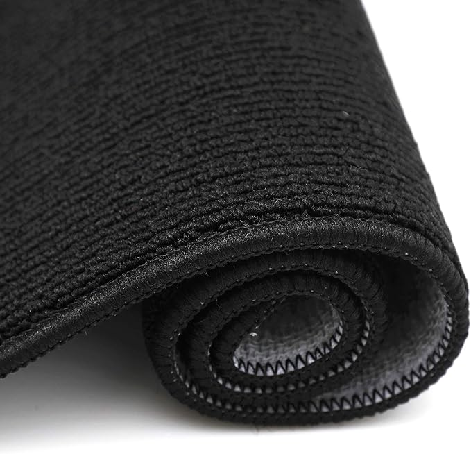 COSY HOMEER 20x30 Inch/20X48 Inch Kitchen Rug Mats Made of 100% Polypropylene Strip TPR Backing 2 Pieces Soft Kitchen Mat Specialized in Anti Slippery and Machine Washable,Black