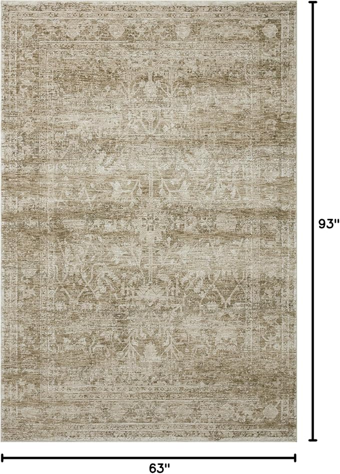 Loloi Amber Lewis Honora Collection HON-01 Khaki/Beige 5'-3" x 7'-9" Area Rug