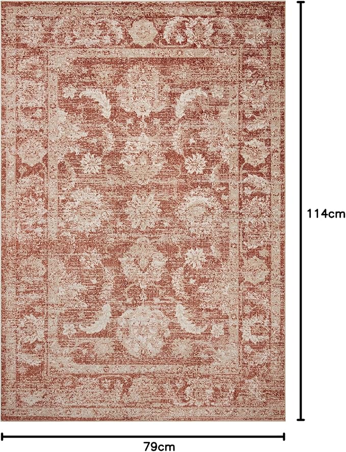 Loloi II Odette Collection ODT-03 Rust/Ivory 6'-7" x 9'-6" Area Rug