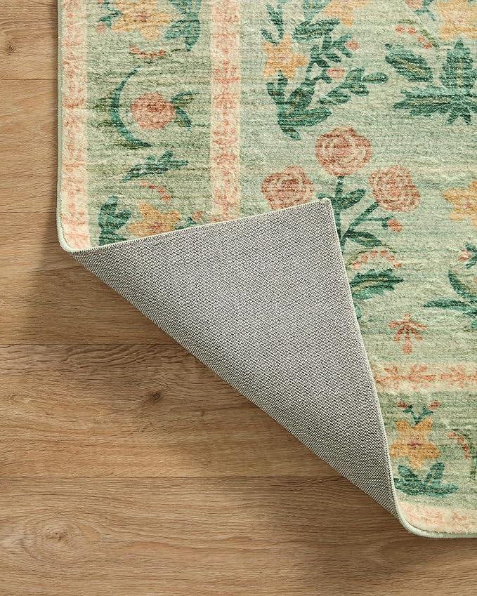 Rifle Paper Co. x Loloi Eden Collection EDE-01 Mughal Rose Moss 2'-6" x 9'-6" Runner Rug