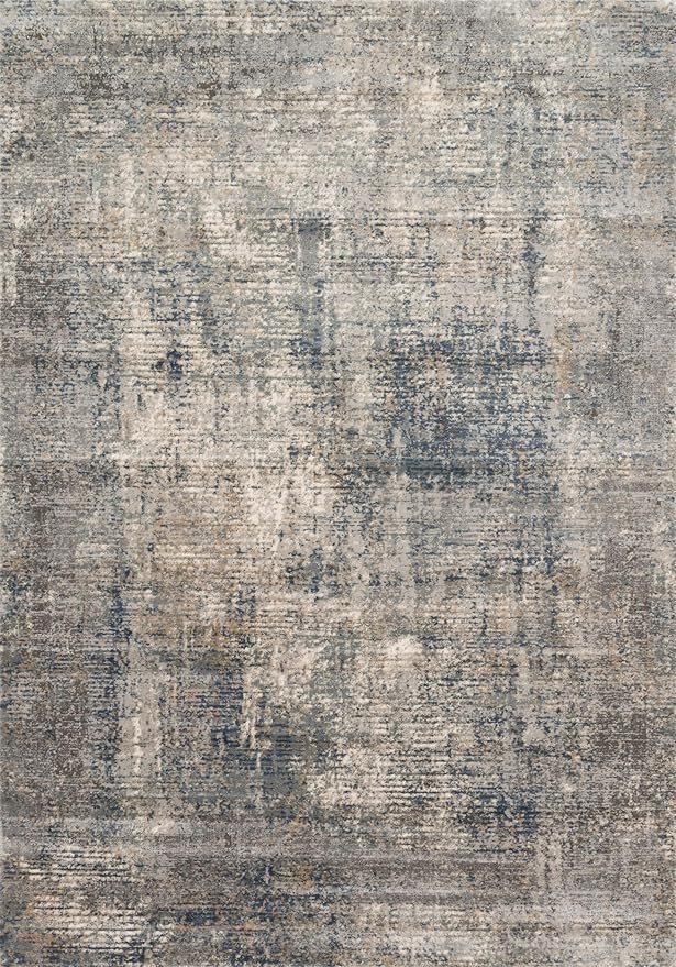 Loloi Teagan Collection 9'-9" x 13'-6" Area Rug in Denim/Slate - Large, Soft Neutral Rug, High-Traffic for Living Room, Bedroom, Home Office, Dining Area