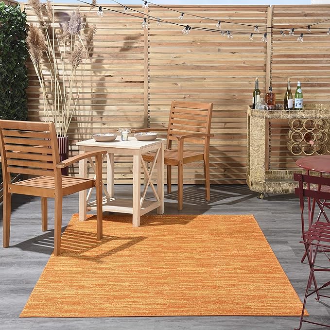 Nourison Essentials Indoor/Outdoor Sunburst 6' x 9' Area Rug, Easy Cleaning, Non Shedding, Bed Room, Living Room, Dining Room, Backyard, Deck, Patio (6x9)