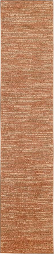 Nourison Essentials Indoor/Outdoor Rust 2'2" x 10' Area Rug, Easy Cleaning, Non Shedding, Bed Room, Living Room, Dining Room, Backyard, Deck, Patio (2x10)