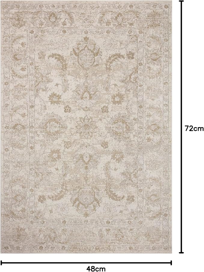 Loloi II Odette Collection ODT-03 Ivory/Beige 4'-0" x 6'-0" Accent Rug