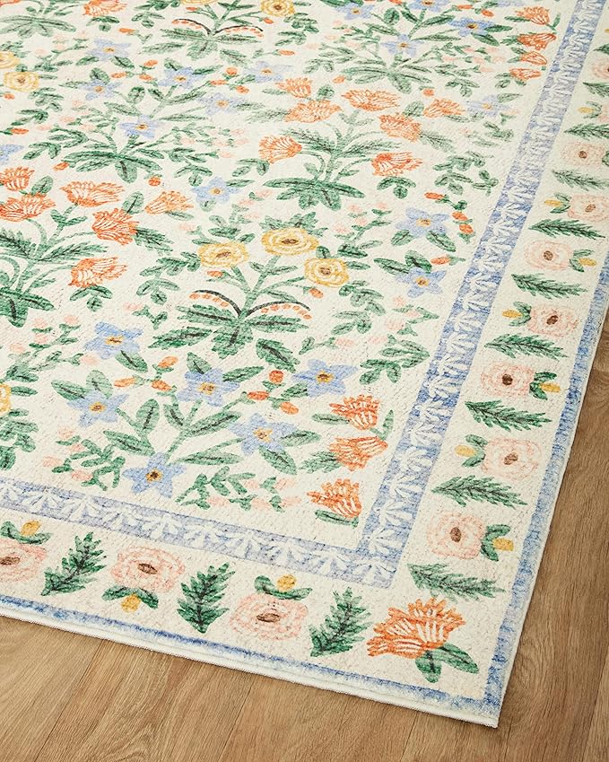 Rifle Paper Co. x Loloi Eden Collection EDE-02 Mughal Garden Cream 5'-0" x 7'-6" Area Rug