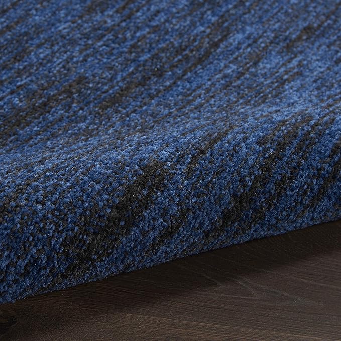 Nourison Essentials Solid Indoor/Outdoor Midnight Blue 2'2" x 18 Area Rug, Easy Cleaning, Non Shedding, Bed Room, Living Room, Dining Room, Deck, Patio, Backyard (2x18)