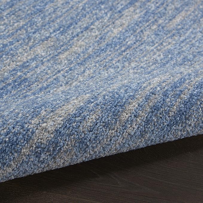 Nourison Essentials Indoor/Outdoor Blue/Grey 6' x 9' Area Rug, Easy Cleaning, Non Shedding, Bed Room, Living Room, Dining Room, Backyard, Deck, Patio (6x9)