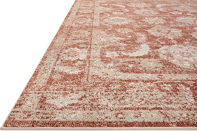 Loloi II Odette Collection ODT-03 Rust/Ivory 5'-3" x 7'-9" Area Rug