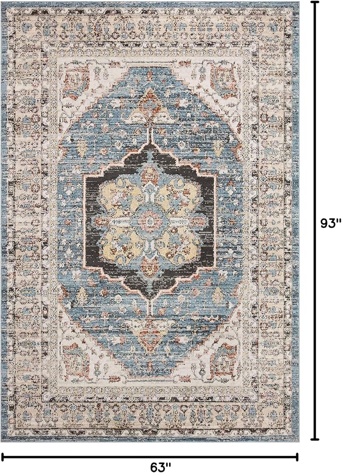 Loloi II Odette Collection ODT-06 Sky/Multi 5'-3" x 7'-9" Area Rug
