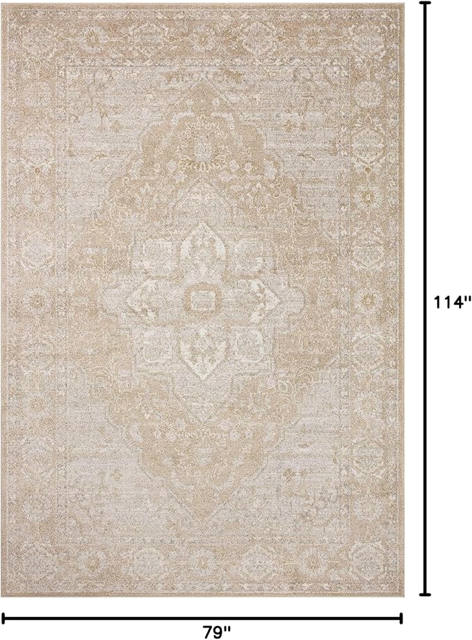 Loloi II Odette Beige/Silver 6'-7" x 9'-6" Area Rug