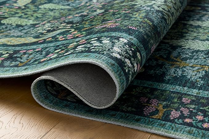 Loloi Rifle Paper Co. Canopy Collection CNP-05 Teal 5'-0" x 7'-6" Area Rug