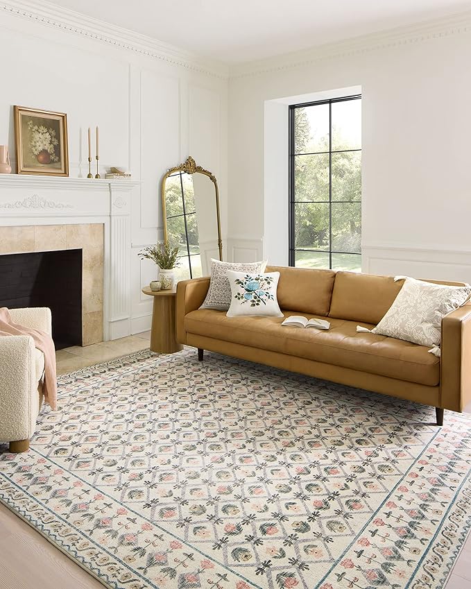 Rifle Paper Co. x Loloi Eden Collection EDE-03 Lattice Ivory 2'-6" x 7'-6" Runner Rug