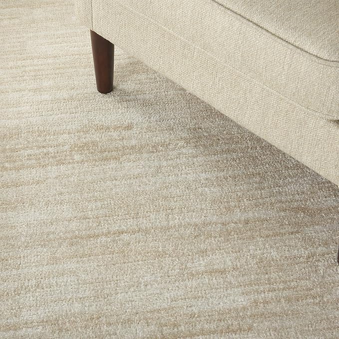 Nourison Essentials Solid Contemporary Ivory Beige 5' X 7' Area Rug , 5' X 7'