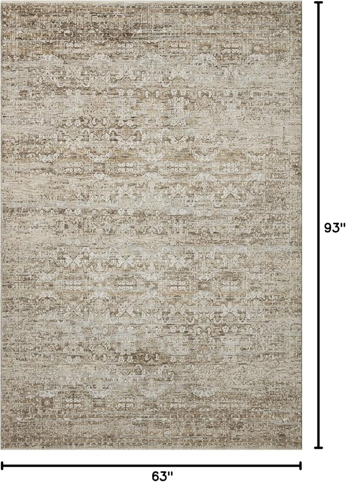 Loloi Amber Lewis Honora Collection HON-04 Bark/Dove 5'-3" x 7'-9" Area Rug