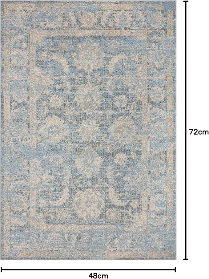 Loloi II Odette Collection ODT-03 Sky/Beige 4'-0" x 6'-0" Accent Rug