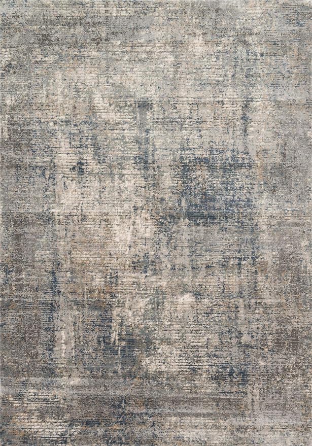 Loloi Teagan Collection 9'-9" x 13'-6" Area Rug in Denim/Slate - Large, Soft Neutral Rug, High-Traffic for Living Room, Bedroom, Home Office, Dining Area