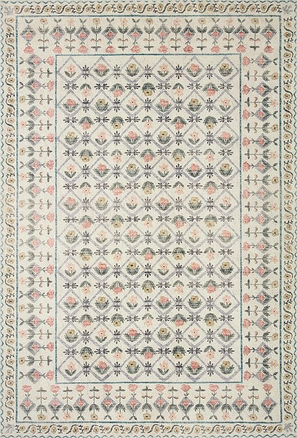 Rifle Paper Co. x Loloi Eden Collection EDE-03 Lattice Ivory 2'-6" x 7'-6" Runner Rug
