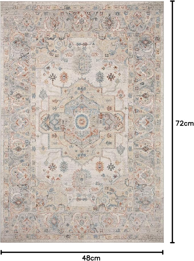 Loloi II Odette Collection ODT-09 Ivory/Multi 4'-0" x 6'-0" Accent Rug