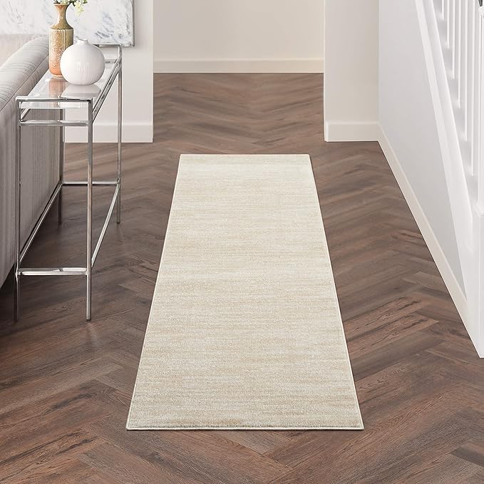 Nourison Essentials 2'2" x 10' Ivory Beige Outdoor Indoor/Outdoor Rug