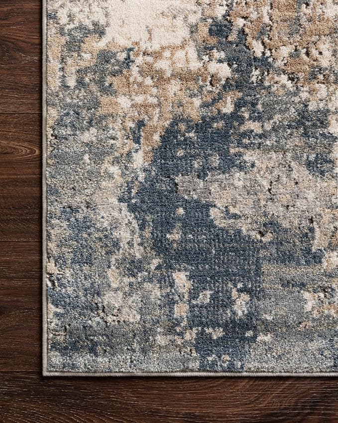 Loloi Teagan Collection 5'-3" x 7'-6" Area Rug in Sand/Mist - Large, Soft Neutral Rug, High-Traffic for Living Room, Bedroom, Home Office, Dining Area