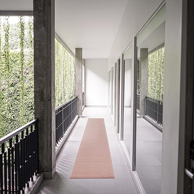 Nourison Essentials Indoor/Outdoor Pink 2'2" x 12' Area Rug, Easy Cleaning, Non Shedding, Bed Room, Living Room, Dining Room, Backyard, Deck, Patio (2x12)