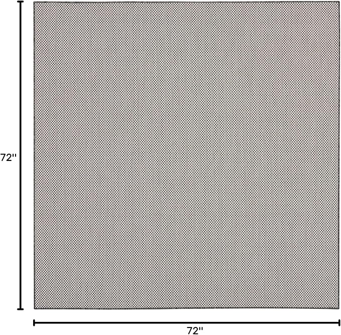 Nourison Courtyard Indoor/Outdoor Ivory/Charcoal 6' x 6' Square Area Rug, Easy Cleaning, Non Shedding, Bed Room, Living Room, Dining Room, Backyard, Deck, Patio (6 Square)