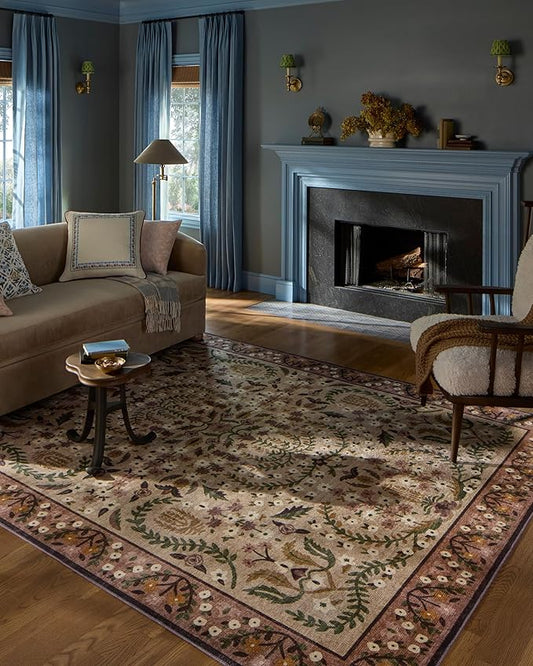 Loloi Rifle Paper Co. Canopy Collection CNP-03 Aubergine 3'-9" x 5'-9" Accent Rug