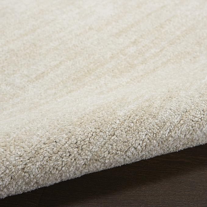 Nourison Essentials Indoor/Outdoor Ivory Beige 6' x Round Area Rug, Easy Cleaning, Non Shedding, Bed Room, Living Room, Dining Room, Backyard, Deck, Patio (6 Round)