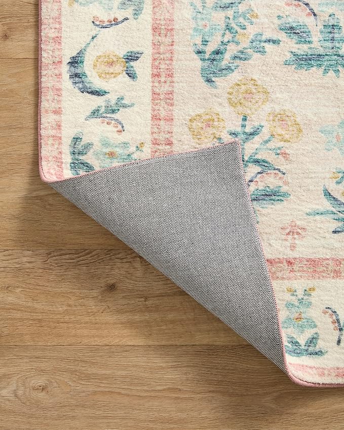 Rifle Paper Co. x Loloi Eden Collection EDE-01 Mughal Rose Blush 2'-6" x 11'-6" Runner Rug