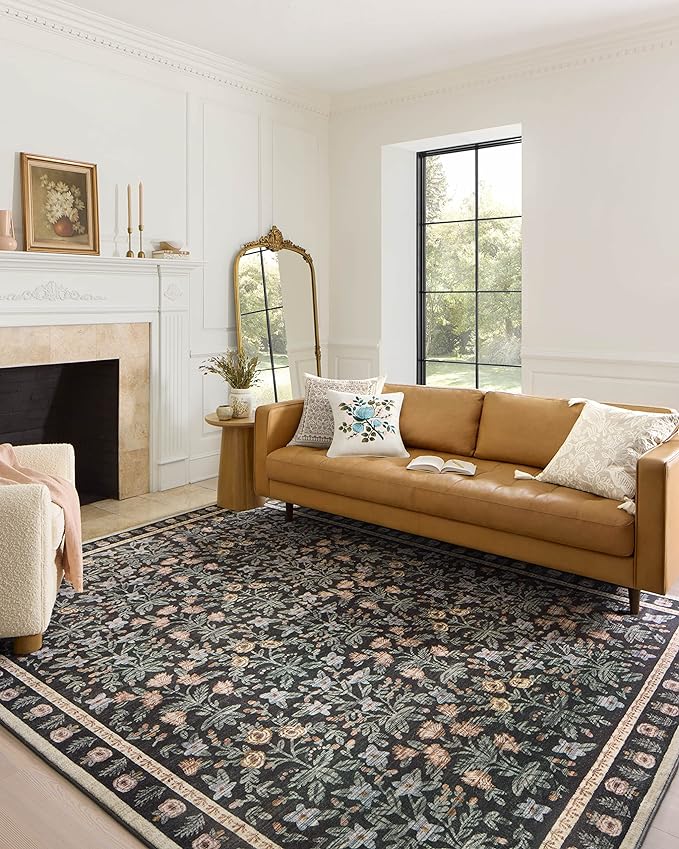 Rifle Paper Co. x Loloi Eden Collection EDE-02 Mughal Garden Black 2'-6" x 7'-6" Runner Rug