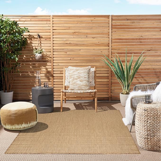 Nourison Courtyard Jute 5' x 7' Area Rug - Easy Clean, Non Shedding, Bed Room, Living Room, Dining Room, Kitchen (5' x 7')