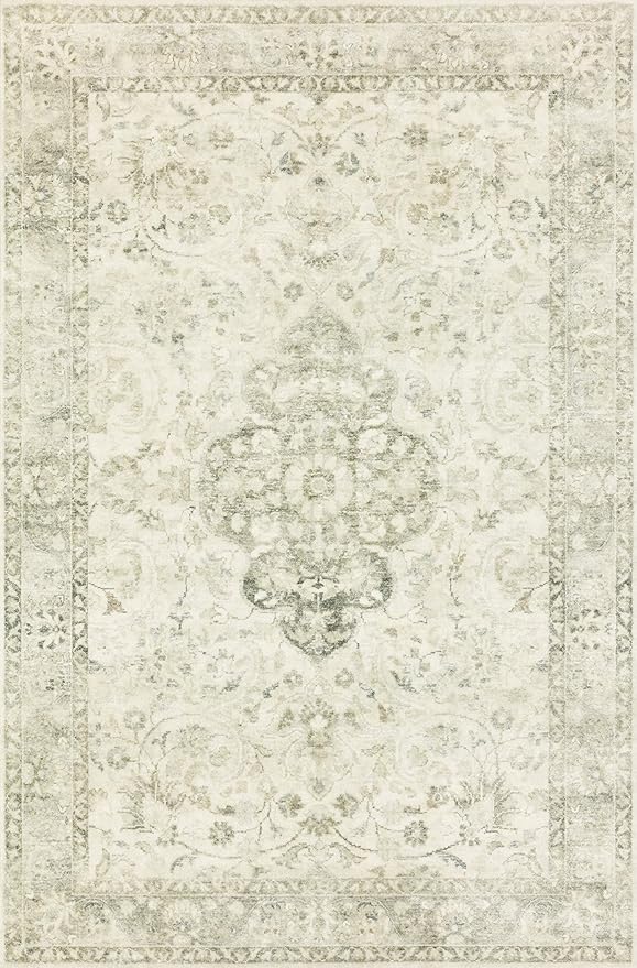 Loloi II Rosette Ivory/Silver 2'-6" x 7'-6" Runner Rug