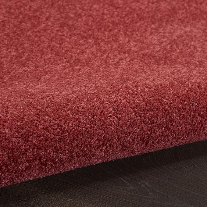 Nourison Essentials Solid Indoor/Outdoor Brick Red 2'2" x 14 Area Rug, Easy Cleaning, Non Shedding, Bed Room, Living Room, Dining Room, Deck, Patio, Backyard (2x14)