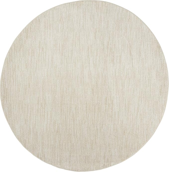 Nourison Essentials 120" x Round Outdoor Indoor/Outdoor Rug in Ivory Beige