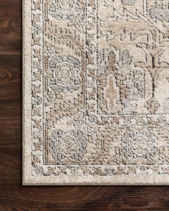 Loloi Teagan Collection 11'-6" x 15' Area Rug in Ivory/Sand - Large, Soft Neutral Rug, High-Traffic for Living Room, Bedroom, Home Office, Dining Area