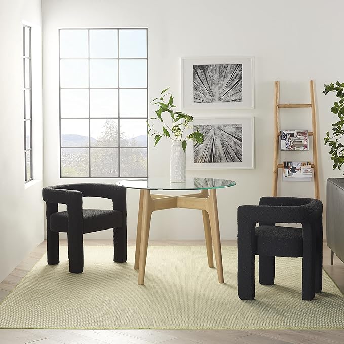 Nourison Courtyard Indoor/Outdoor Ivory Green 7' x 10' Area Rug, Geometric, Easy Cleaning, Non Shedding, Bed Room, Living Room, Dining Room, Deck, Patio, Backyard (7x10)