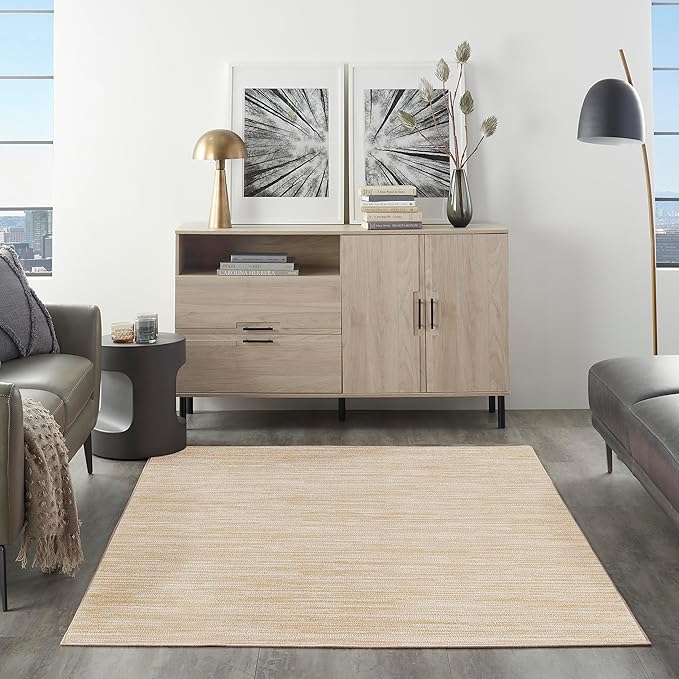 Nourison Essentials 4' x 6' Ivory Gold Fabric Area Rug