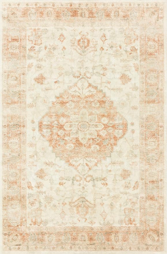 Loloi II Rosette Ivory/Terracotta 5'-0" x 7'-6" Area Rug