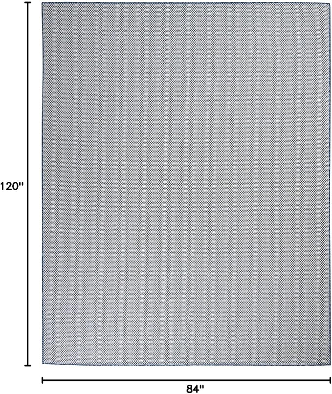 Nourison Courtyard Indoor/Outdoor Ivory Blue 7' x 10' Area Rug, Geometric, Easy Cleaning, Non Shedding, Bed Room, Living Room, Dining Room, Deck, Patio, Backyard (7x10)