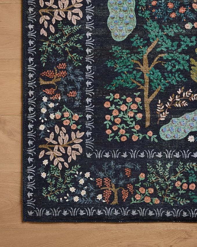 Loloi Rifle Paper Co. Canopy Collection CNP-05 Charcoal 5'-0" x 7'-6" Area Rug