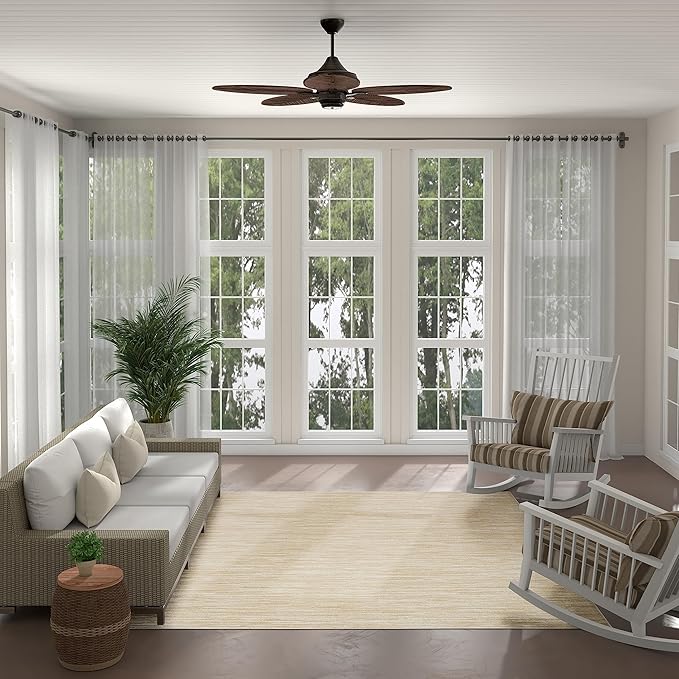 Nourison Essentials Indoor/Outdoor Ivory Gold 7' x 10' Area Rug, Easy Cleaning, Non Shedding, Bed Room, Living Room, Dining Room, Backyard, Deck, Patio (7x10)