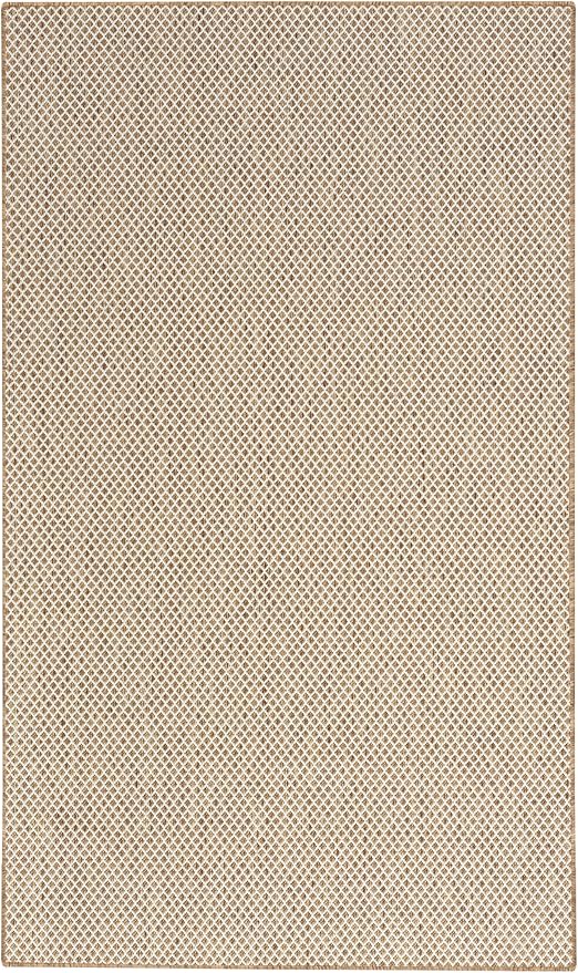 Nourison Courtyard Jute Ivory 2' x 3' Area Rug - Easy Clean, Non Shedding, Bed Room, Living Room, Dining Room, Kitchen (2' x 3')