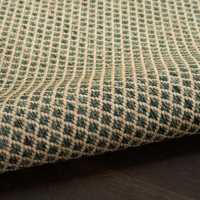 Nourison Courtyard Green 8' x 10' Area Rug - Easy Clean, Non Shedding, Bed Room, Living Room, Dining Room, Kitchen (8' x 10')