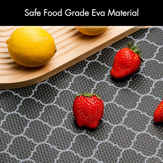 Cooyes Shelf Liner – Non-Slip Shelf Liners for Kitchen Cabinets – Waterproof Shelf Paper with Modern Pattern – Durable EVA Cabinet Liners