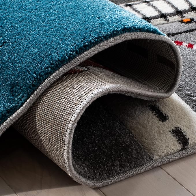 SAFAVIEH Carousel Kids Collection Accent Rug - 2'3" x 4', Grey & Ivory, Non-Shedding & Easy Care, Ideal for High Traffic Areas for Boys & Girls in Playroom, Nursery, Bedroom (CRK192F)