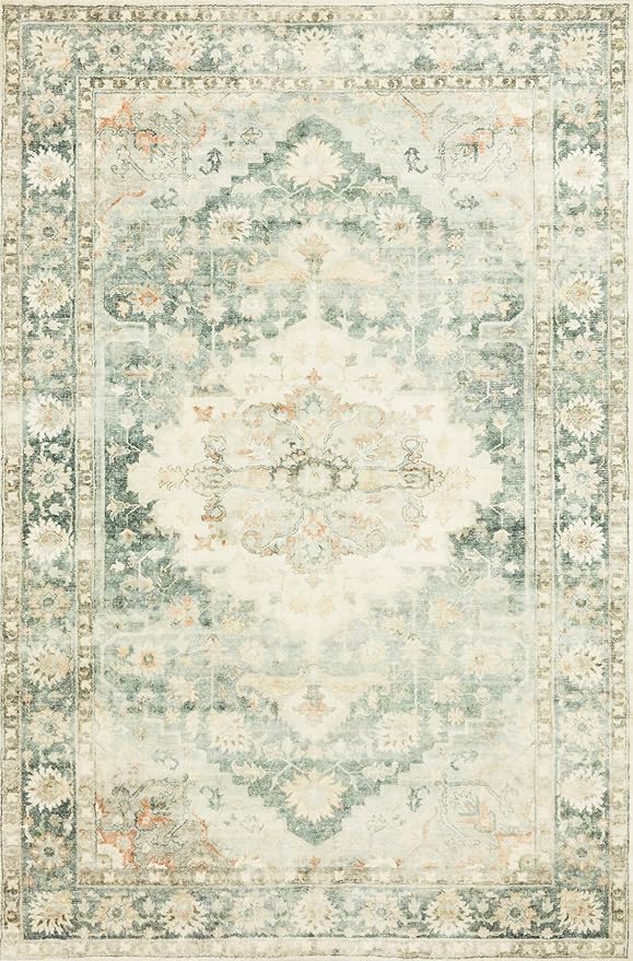 Loloi II Rosette Teal/Ivory 2'-2" x 5' Accent Rug