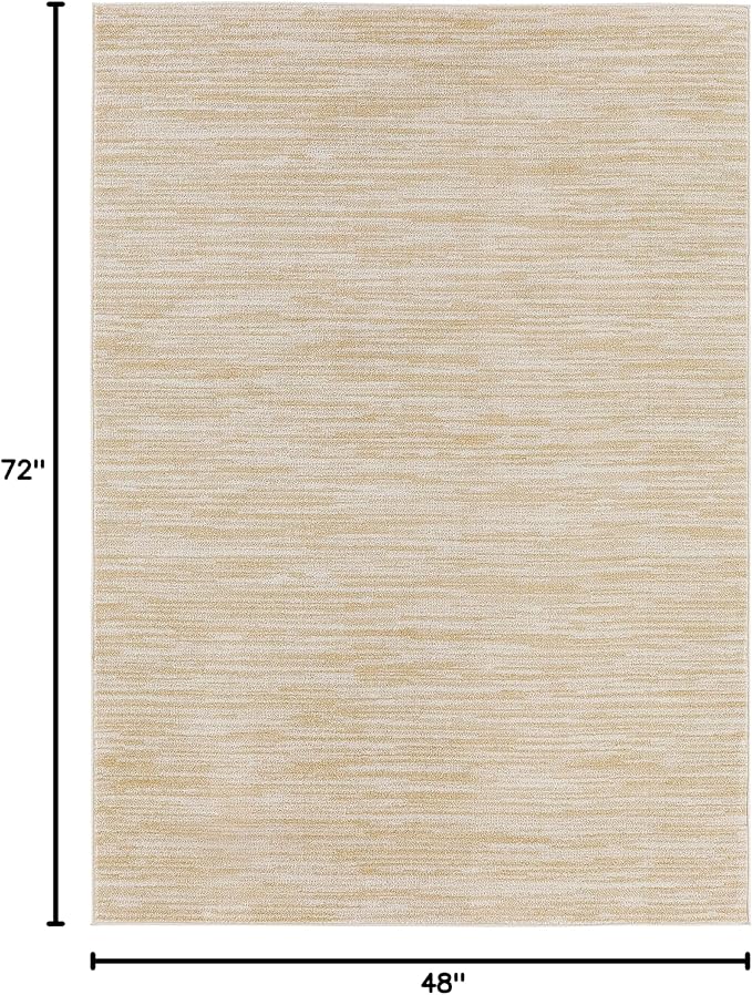 Nourison Essentials 4' x 6' Ivory Gold Fabric Area Rug