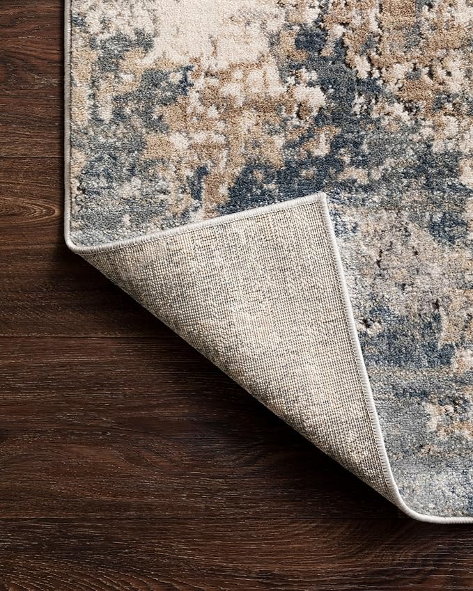 Loloi Teagan Collection 5'-3" x 7'-6" Area Rug in Sand/Mist - Large, Soft Neutral Rug, High-Traffic for Living Room, Bedroom, Home Office, Dining Area